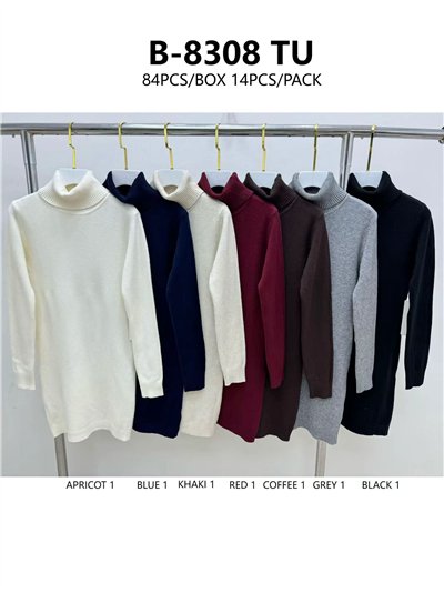 Jersey largo cuello vuelto 2