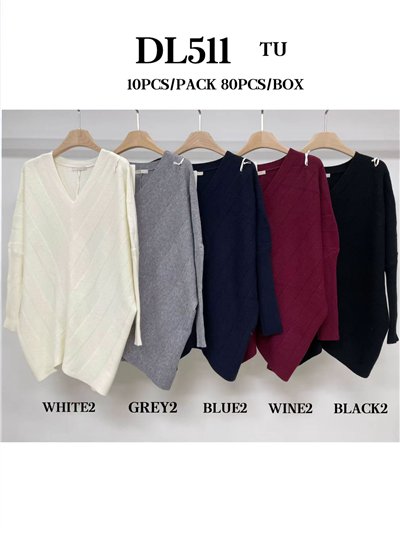 Jersey amplio canalé escote pico 2