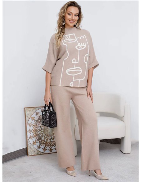 Conjunto Jersey rostro abstracto + Pantalón