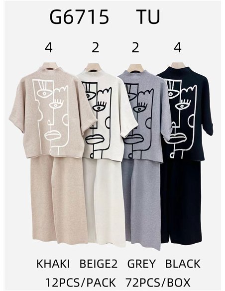 Conjunto Jersey rostro abstracto + Pantalón