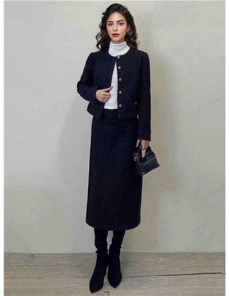 Conjunto Chaqueta y falda tweed