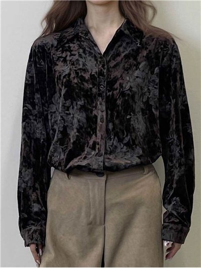 Camisa terciopelo estampada floral
