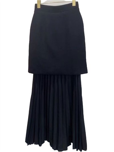 Falda plisada efecto doble