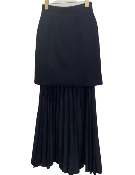 Falda plisada efecto doble