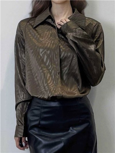 Camisa satinada estampada