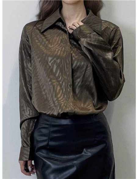 Camisa satinada estampada