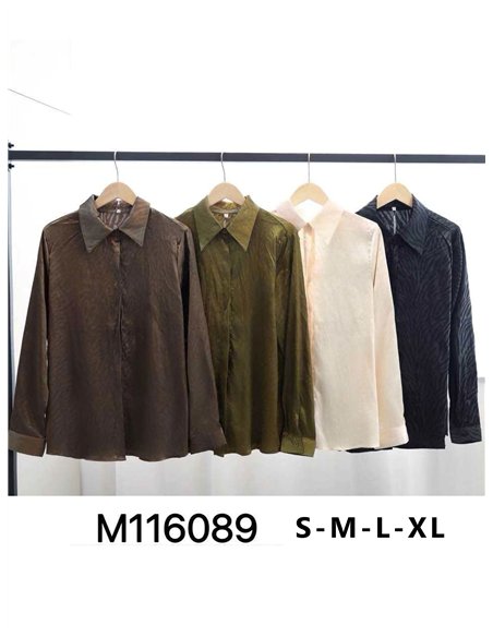 Camisa satinada estampada