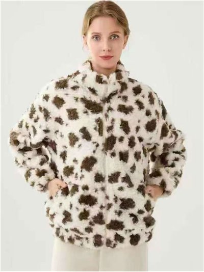 Chaqueta efecto pelo animal print