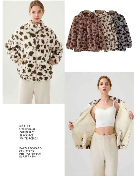 Chaqueta efecto pelo animal print