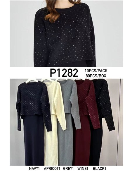 Conjunto Jersey strass + Vestido