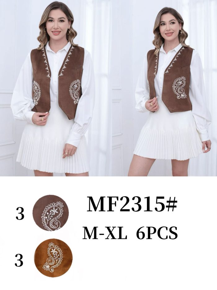 Chaleco bordado efecto ante