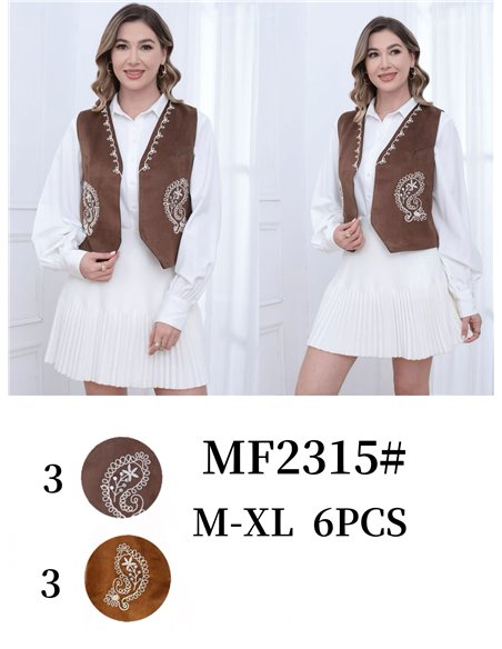 Chaleco bordado efecto ante