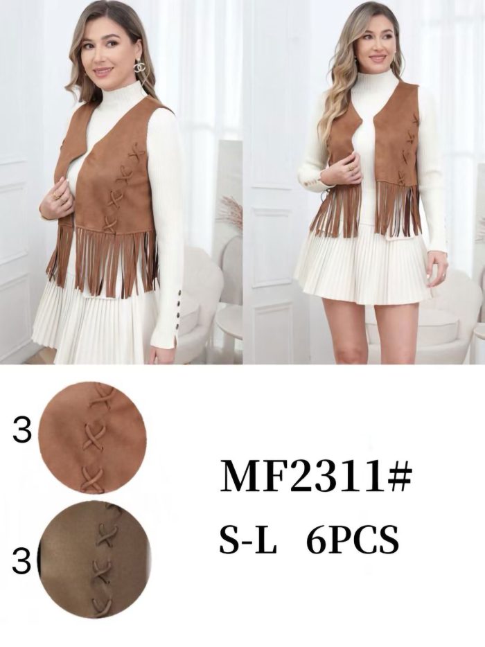 Chaleco efecto ante flecos