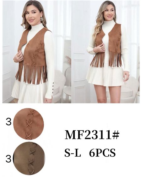 Chaleco efecto ante flecos