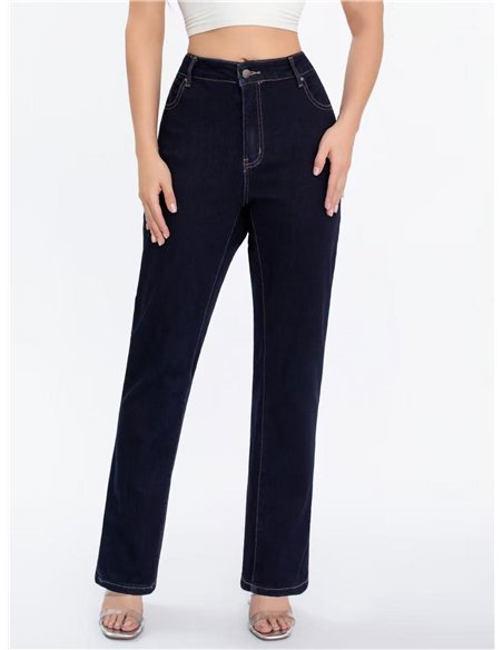 Jeans básico afelpado talla grande