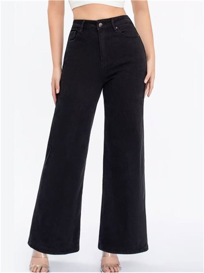 Jeans wide leg afelpado