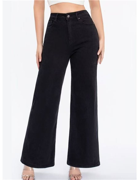 Jeans wide leg afelpado