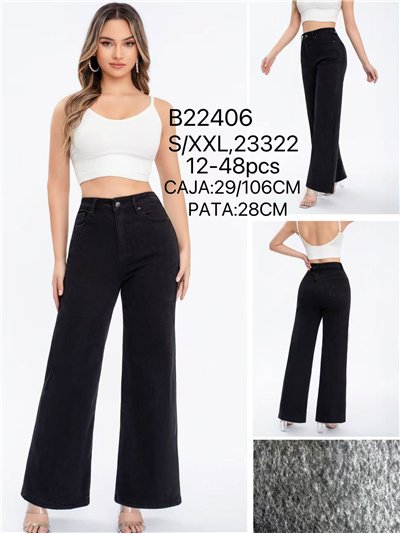 Jeans wide leg afelpado 2