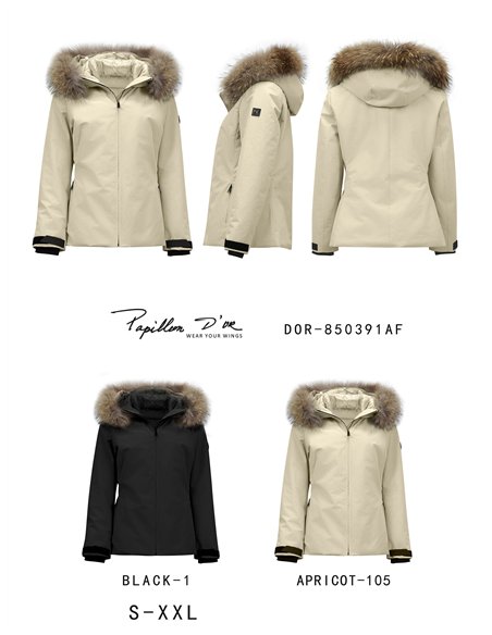 Chaqueta acolchada capucha con pelo