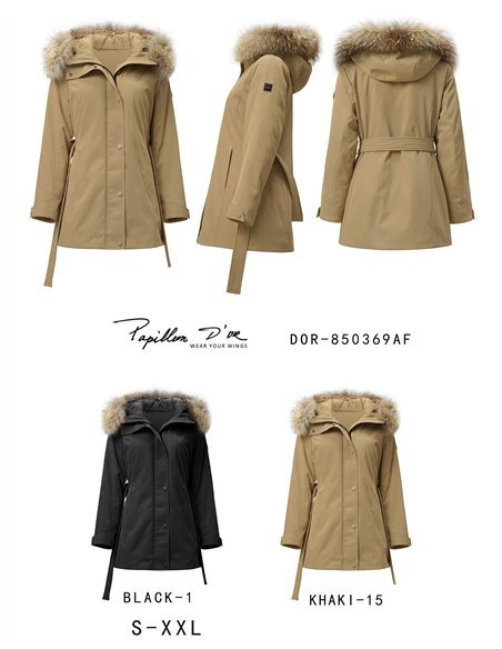 Parka acolchada capucha con pelo