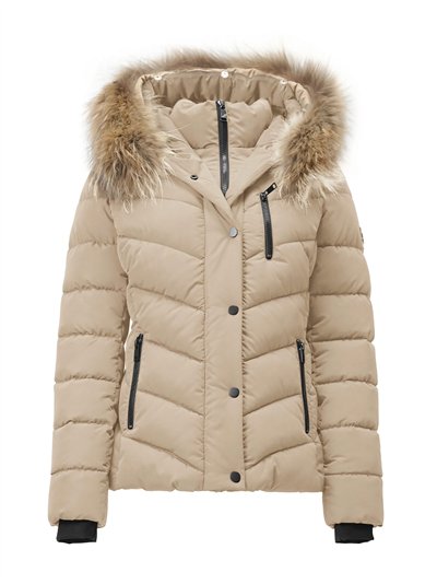 Anorak corto capucha con pelo