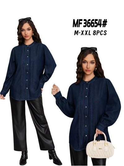 Camisa denim amplia bordada 2