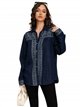 Camisa denim amplia bordada
