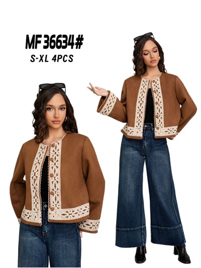 Chaqueta efecto ante detalle crochet 2