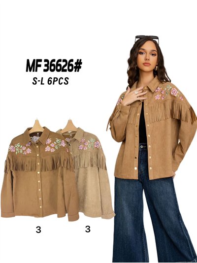 Chaqueta floral efecto ante flecos 2