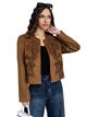 Embroidered faux suede jacket