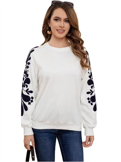 Sudadera manga bordada