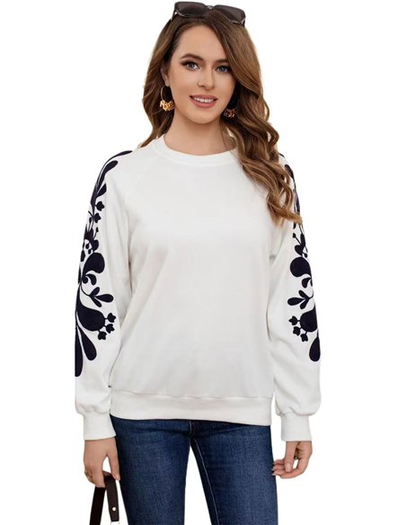 Sudadera manga bordada