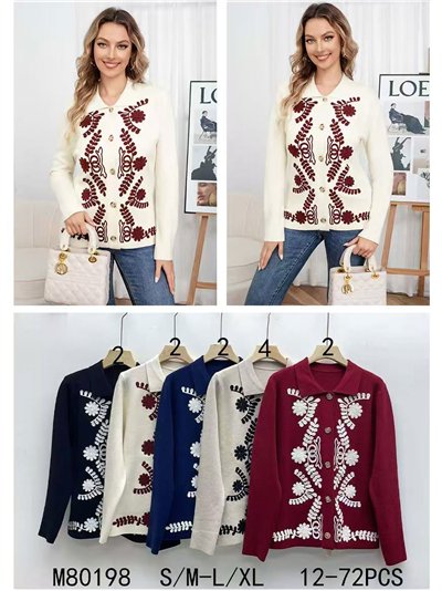 Chaqueta punto bordado relieve 2