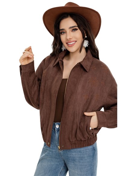 Bomber bordado acolchado efecto ante 