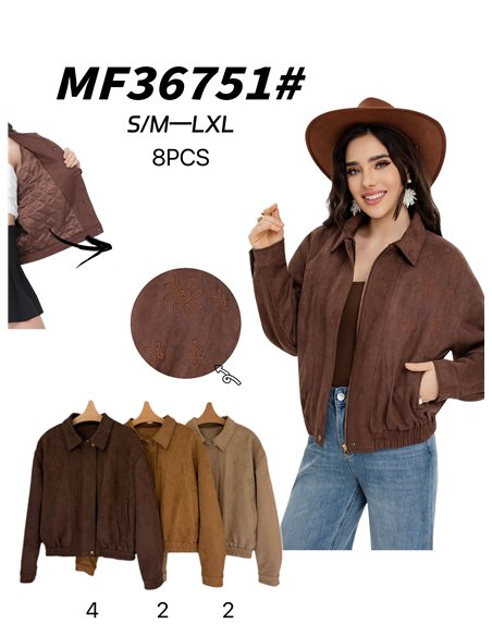 Bomber bordado acolchado efecto ante 