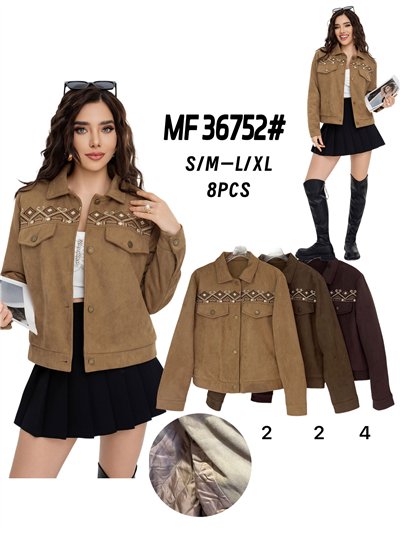 Chaqueta bordada acolchada efecto ante 2