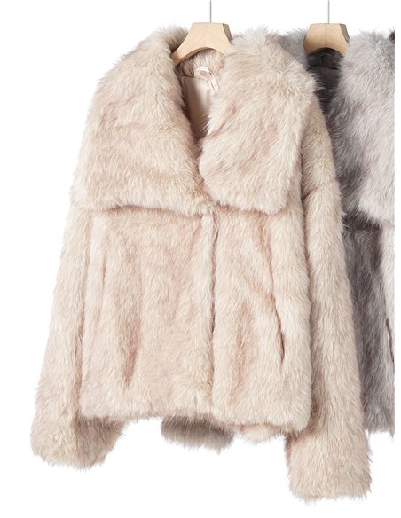 Chaqueta efecto pelo con cuello solapa