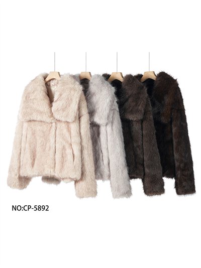 Chaqueta efecto pelo con cuello solapa 2