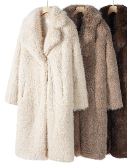 Abrigo largo efecto pelo