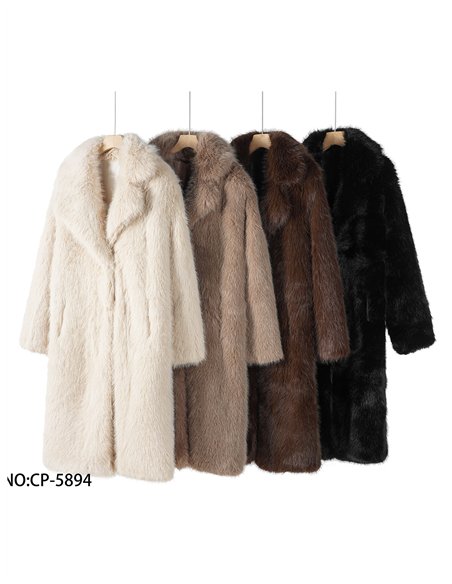 Abrigo largo efecto pelo