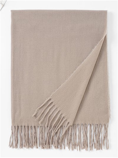 Bufanda lisa con flecos