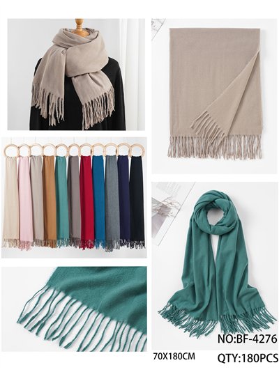 Bufanda lisa con flecos 2