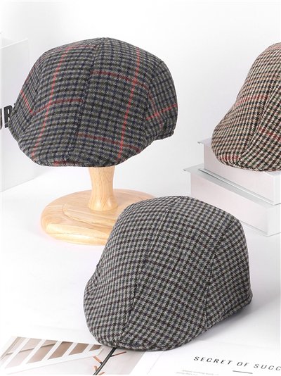 Gorra plana cuadros para hombre