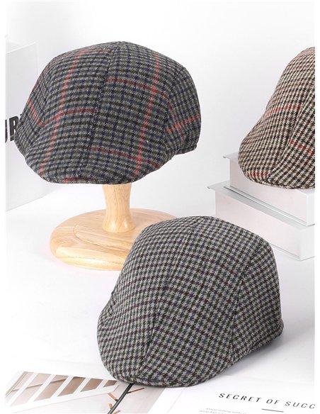 Gorra plana cuadros para hombre