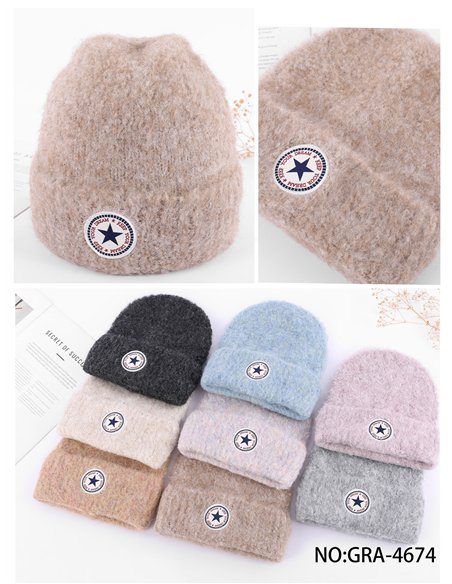 Gorro punto con parche estrella