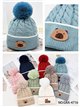 Gorro infantil oso con pompón