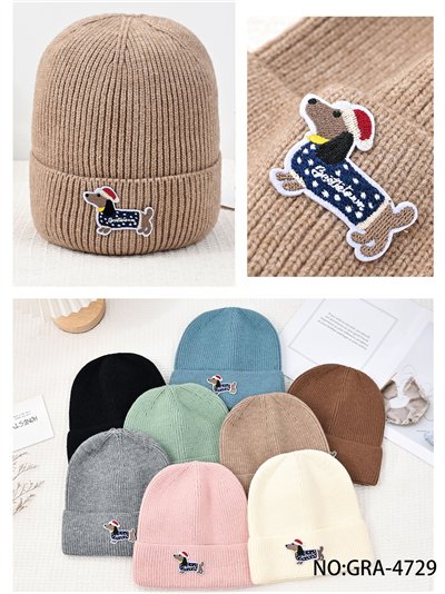 Gorro punto perro salchicha bordado 2