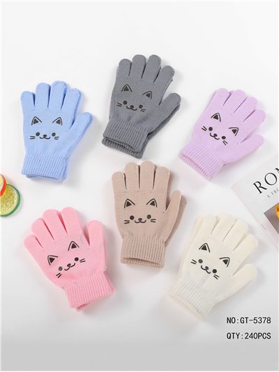 Guantes infantiles gato