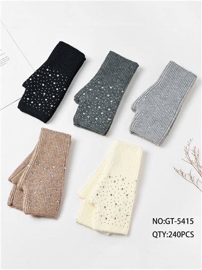 Mitones de punto con strass