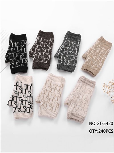 Mitones de punto estampado